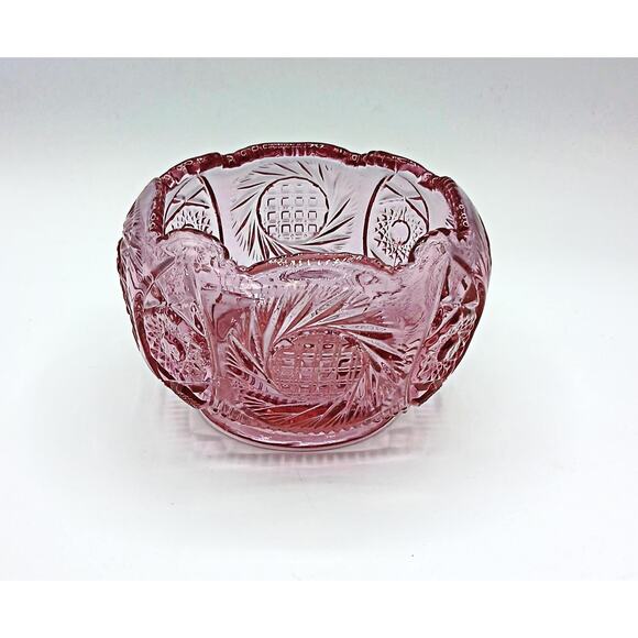 Vintage Fenton Dusty Rose Scalloped Glass Candy Dish - Picture 1 of 4